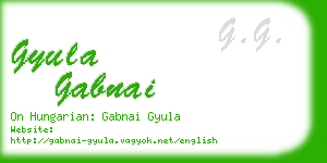 gyula gabnai business card